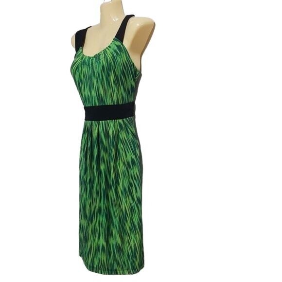 AB Studio Dress‎ Green & Black Sleeveless Size XS - Picture 3 of 7